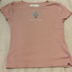 Kids size 9-10 Abercrombie pink shirt